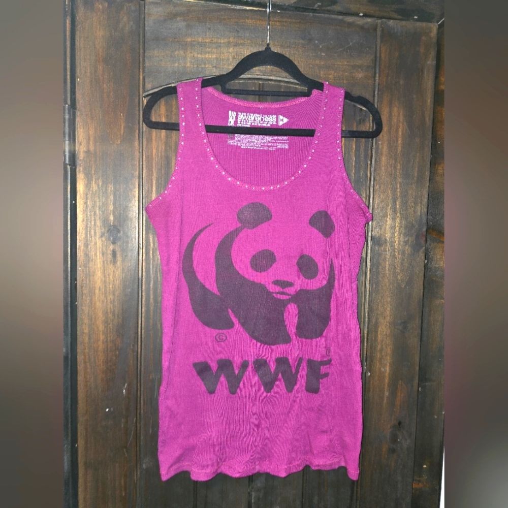 Vintage WWF Work Wildlife fund Tank Top with Panda Graphic